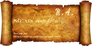 Mátis András névjegykártya